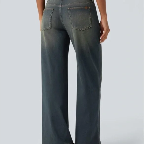 HALARA Flex™ Asymmetric Low Rise Zipper Pockets Baggy Wide Leg - Picture 3 of 6